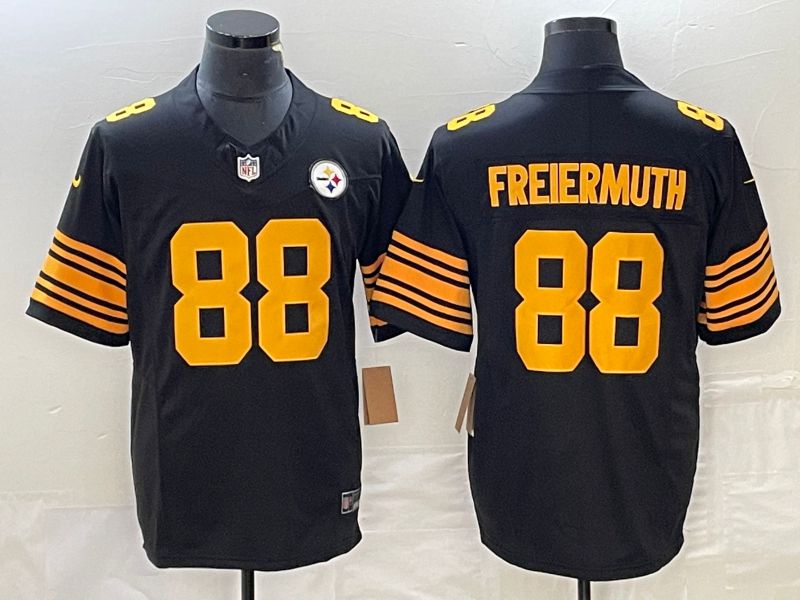 Men Pittsburgh Steelers 88 Freiermuth Nike Black Vapor Limited NFL Jersey